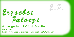 erzsebet paloczi business card