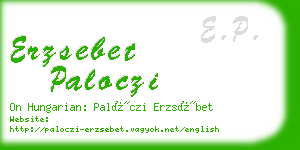 erzsebet paloczi business card